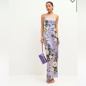 Reformation Petites Frankie Silk Dress in Garden Soirée